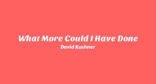 What More Could I Have Done Lyrics – David Kushner