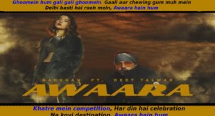 आवारा Awaara Badshah Lyrics in Hindi