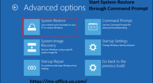 What is the Method to Start System Restore through Command Prompt?